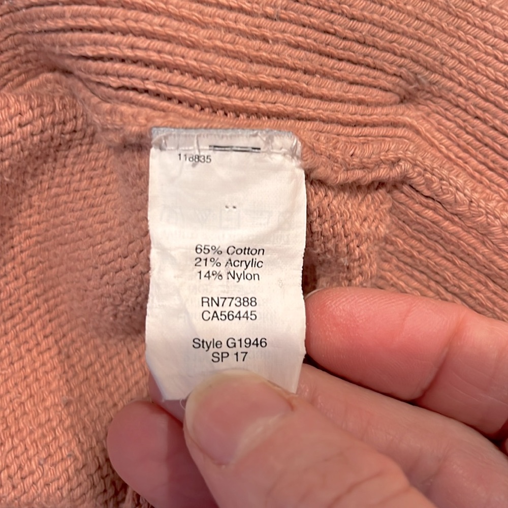 Madewell -woman’s brownstone pullover sweater cotton blend in dusty rose size XS - Picture 11 of 15